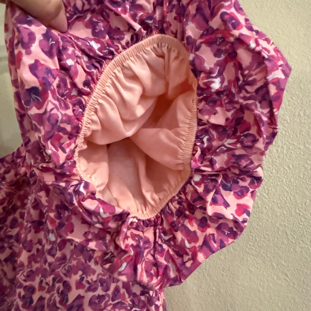 Hyacinth House Estella Midi Dress Women L Pink Floral Puff Sleeve Cottagecore - Picture 5 of 16
